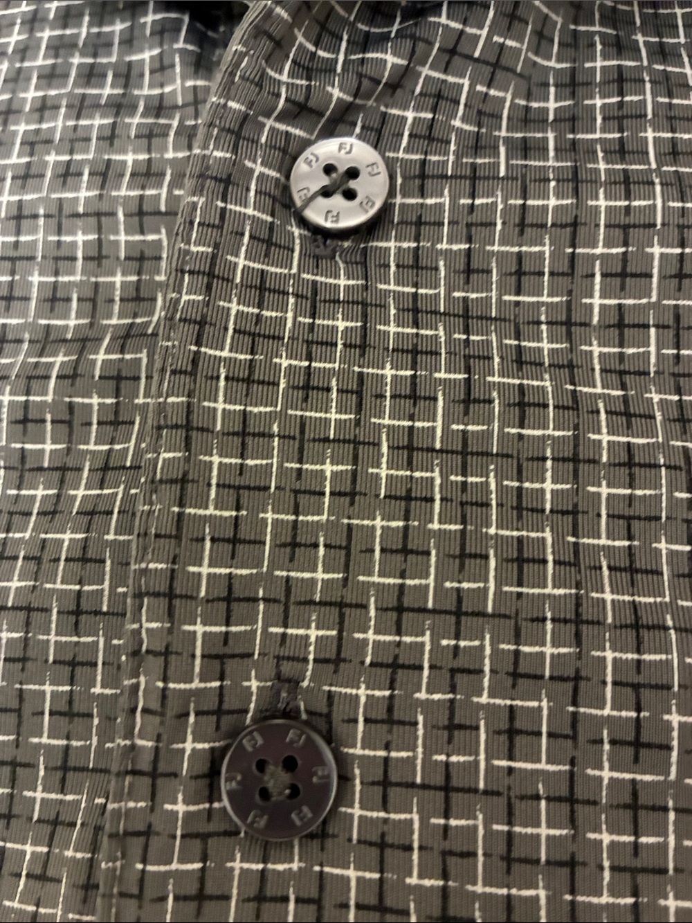 FootJoy Men's Gray Patterned Polo golf Shirt grasslands Tennessee - Picture 4 of 5